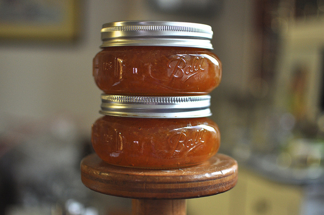 two half pints of kumquat marmalade